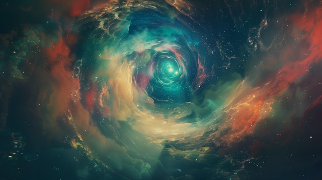 ai generated, cosmic, space, universe, fantasy, spiral, fog, magic, mystical, abstract, wallpaper, background