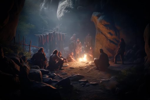 ai generated, people, campfire, cave, stone age, cavemen, group, cave scene, campfire, campfire, stone age, stone age, stone age, stone age, stone age, cavemen, cavemen